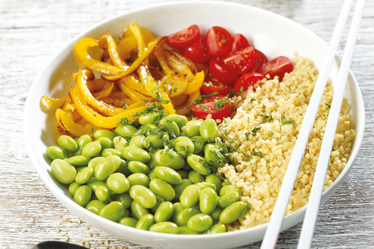 Millet and Edamame  Poke Bowl