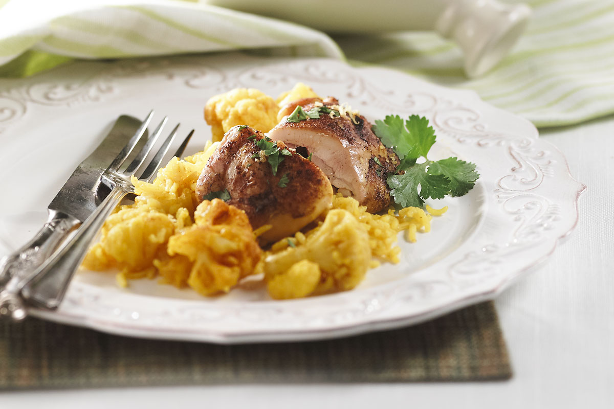 Moroccan Spiced Chicken with Rice and Cauliflower - My Spice it up!