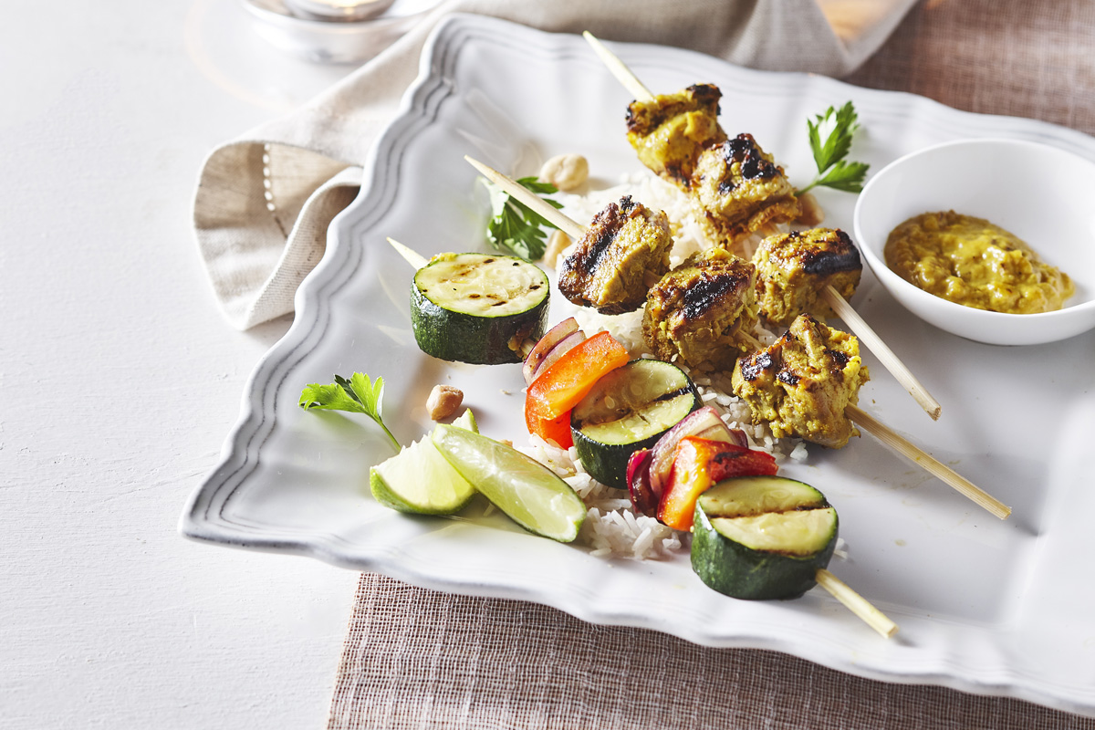 Thai-Style Vegetable and Meat Skewers - My Spice it up!