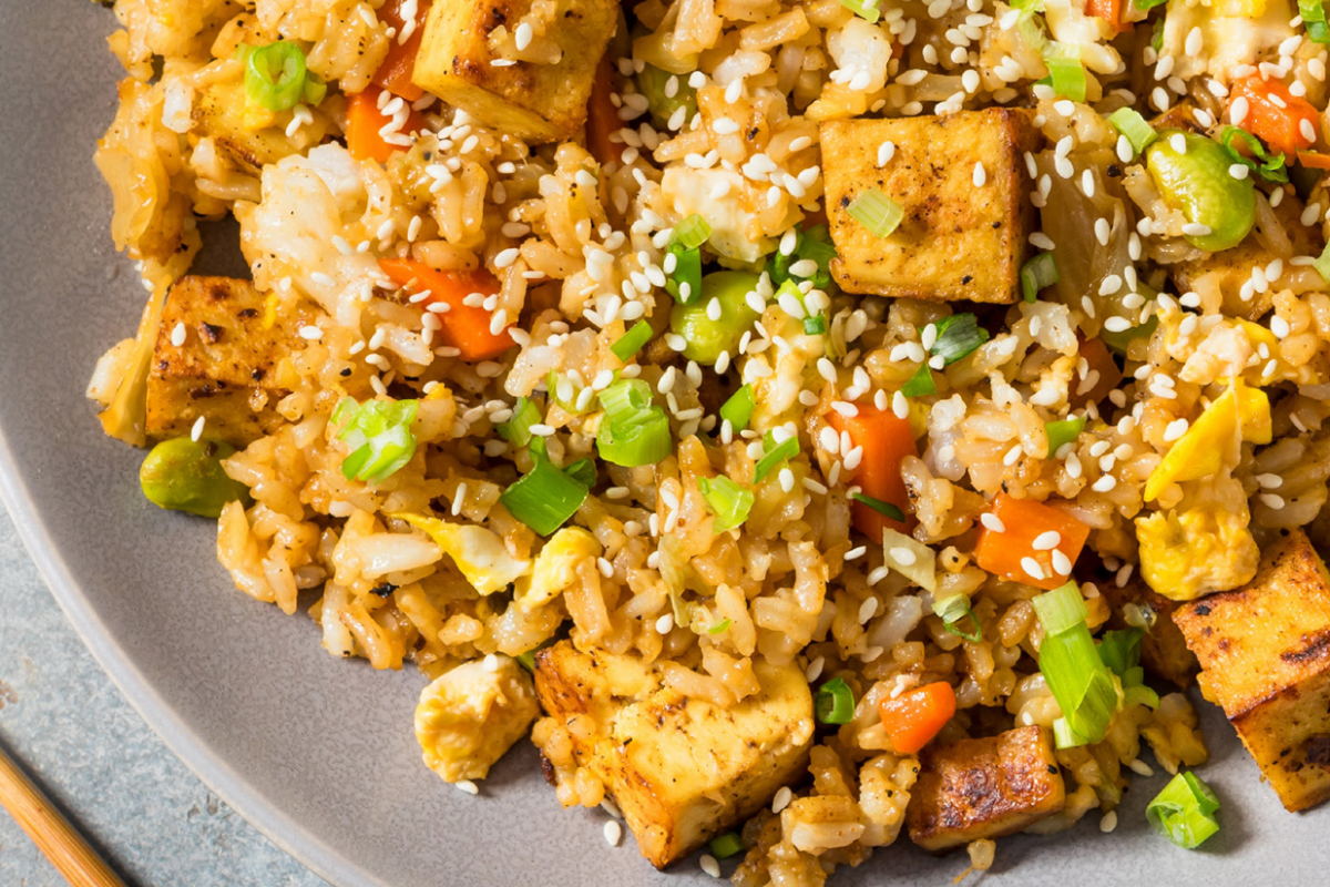 Tofu and Veggie  Fried Brown Rice