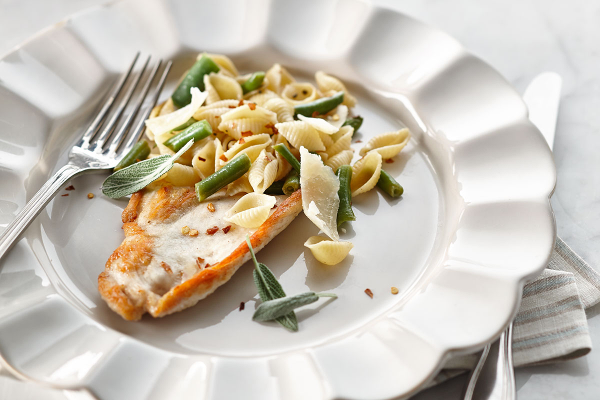 Turkey Scaloppine with Green Bean Orecchiette - My Spice it up!