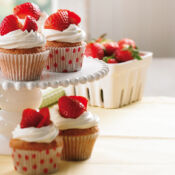 Festive Strawberry Angel Cupcakes