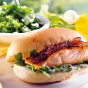 Salmon Sliders with Balsamic Onions
