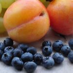 Peach/blueberries